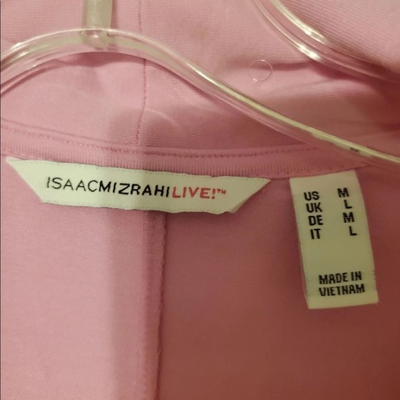 3/$30 ~ Isaac Mizrahi Live QVC pink open cardigan medium - Picture 2 of 2
